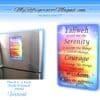 A refrigerator magnet with the words " yahweh grant me serenity ".