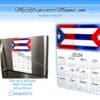 A refrigerator magnet with the flag of puerto rico on it.