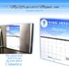 A refrigerator magnet with the calendar of king jesus ministries.