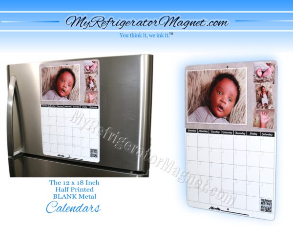 Calendar with a baby on it.