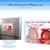 A refrigerator magnet with a picture of a baby and the words " every god and perfect gift is here to share ".